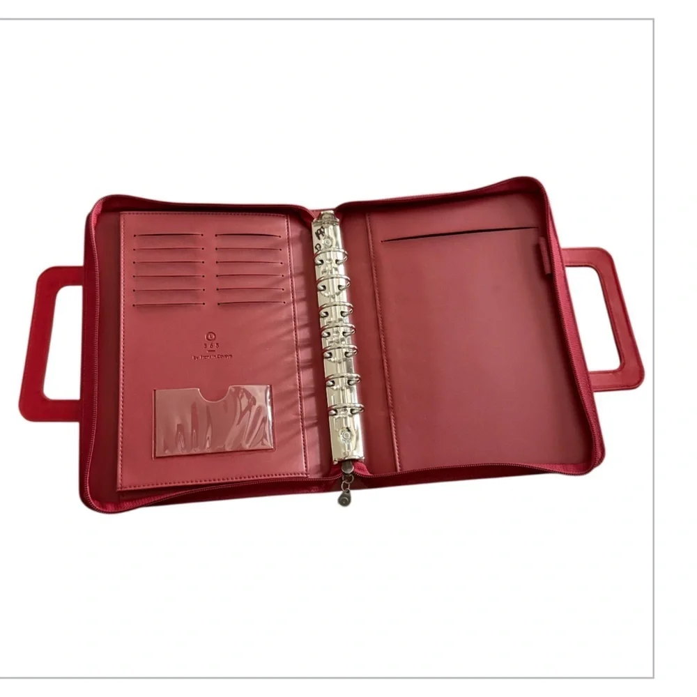FRANKLIN COVEY 365 Red 7 Ring Planner Binder Retractable Handles 8